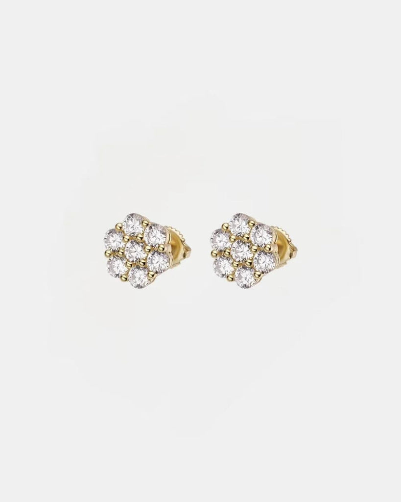 Earrings Cluster Diamond Earrings - Gold