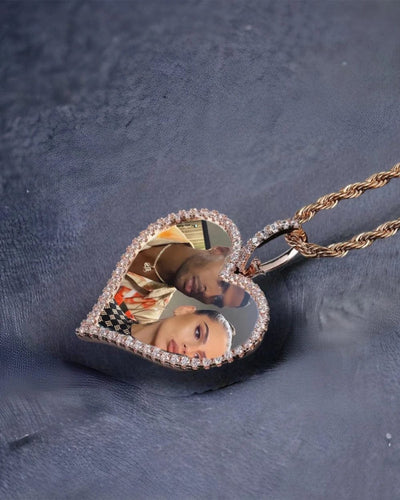 3D Heart Photo Pendant