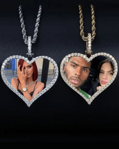 3D Heart Photo Pendant