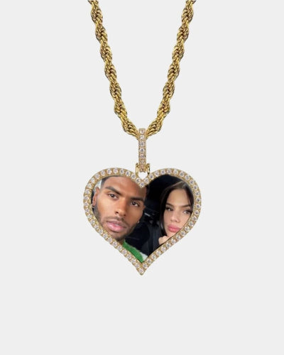 3D Heart Photo Pendant