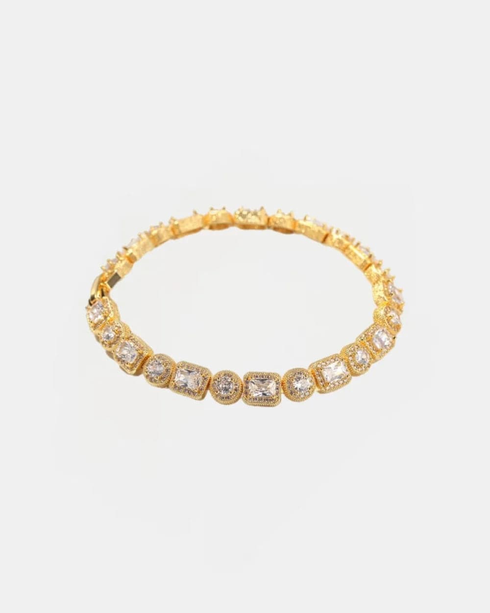 Bracelet 10 MM Alternate Square Tennis Bracelet - Gold