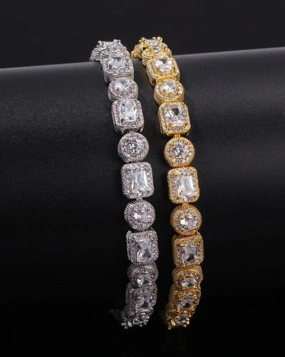 Bracelet 10 MM Alternate Square Tennis Bracelet - Gold
