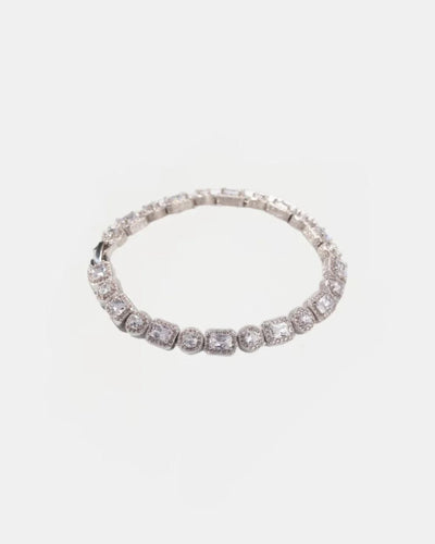 Bracelet 10 MM Alternate Square Tennis Bracelet - White Gold