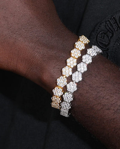 Bracelet Moissanite Cluster Bracelet - White Gold