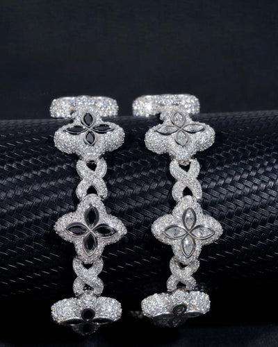 Bracelet Moissanite Custom Clover Bracelet - White Gold