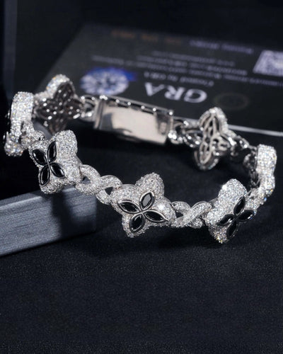 Bracelet Moissanite Custom Clover Bracelet - White Gold