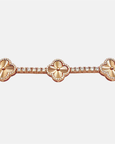 bracelet Moissanite Iced Clover Bracelet