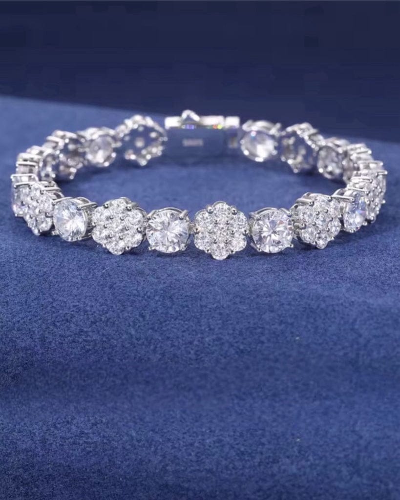 Bracelet Moissanite Round Cluster Bracelet