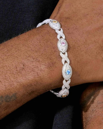 Bracelet VVS Moissanite Multi Gemstone Evil Eye Eternity Chain