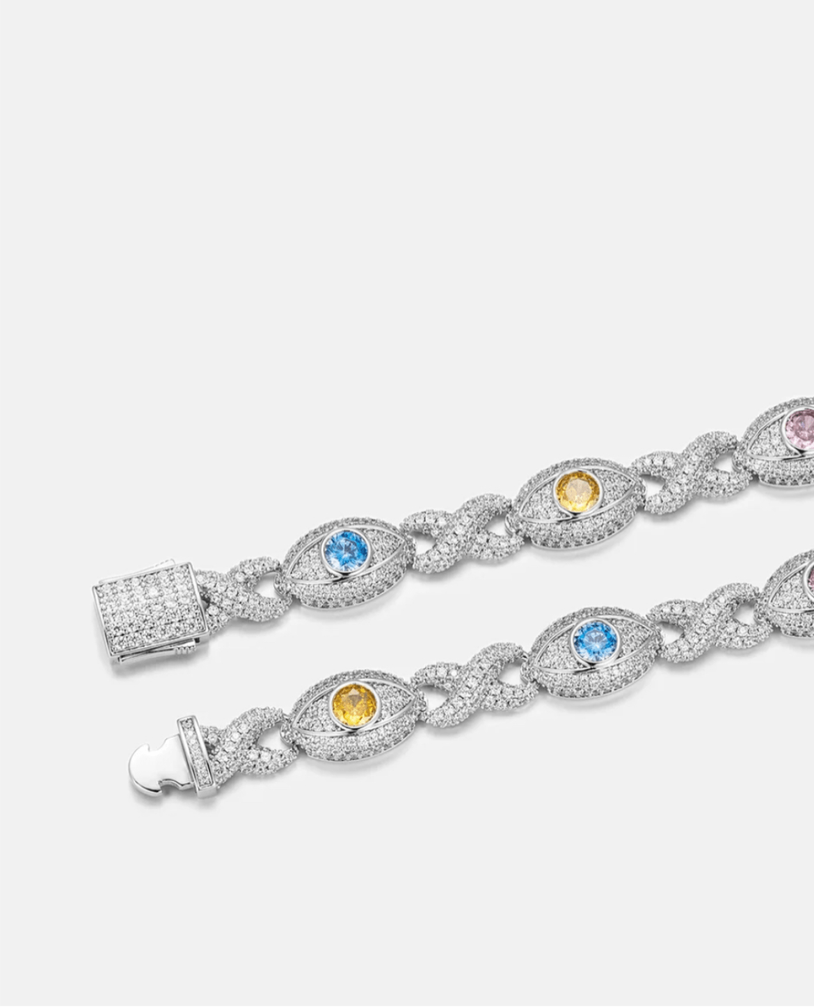 Bracelet VVS Moissanite Multi Gemstone Evil Eye Eternity Chain