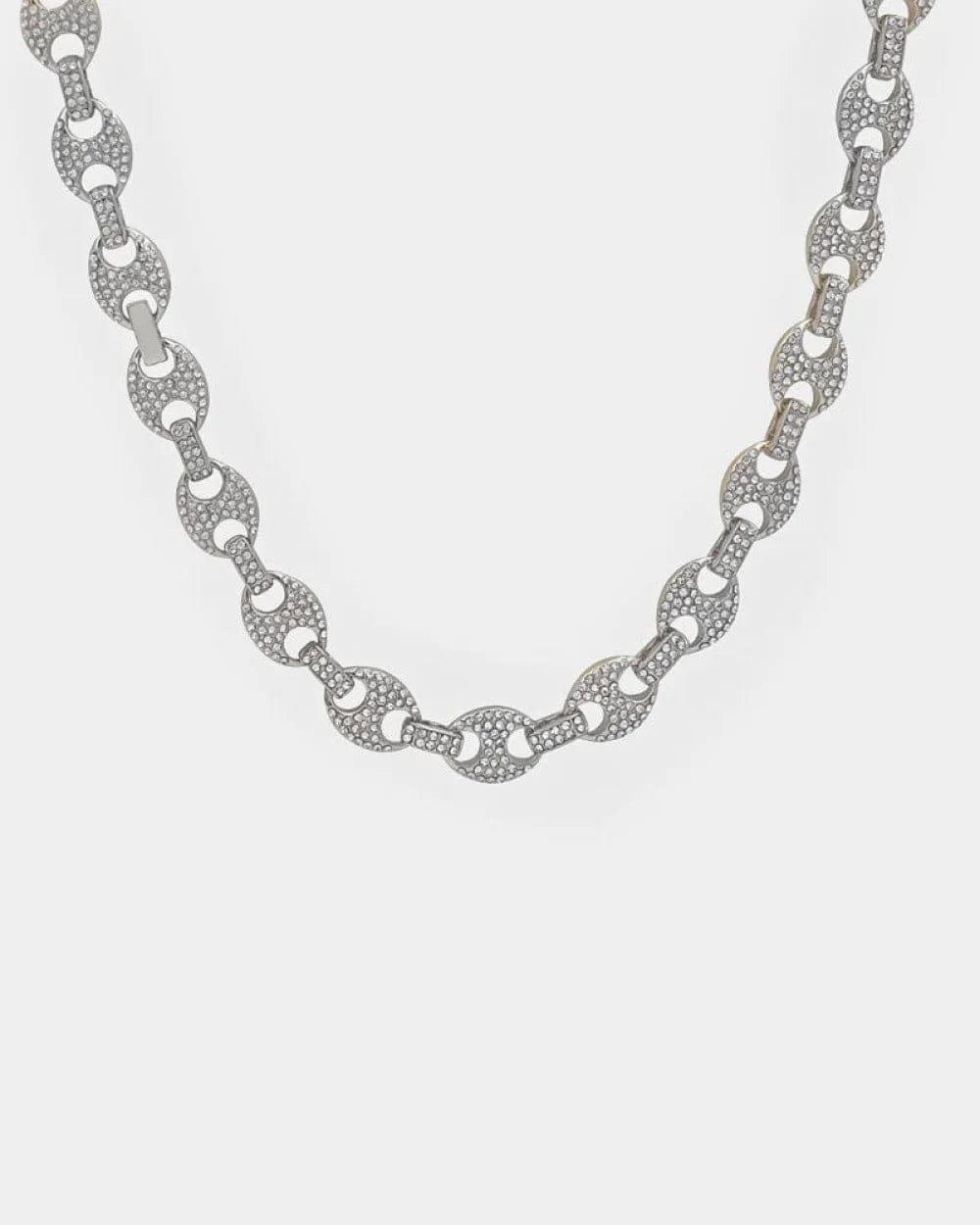 Chain 12 MM Oval Link Chain - White Gold