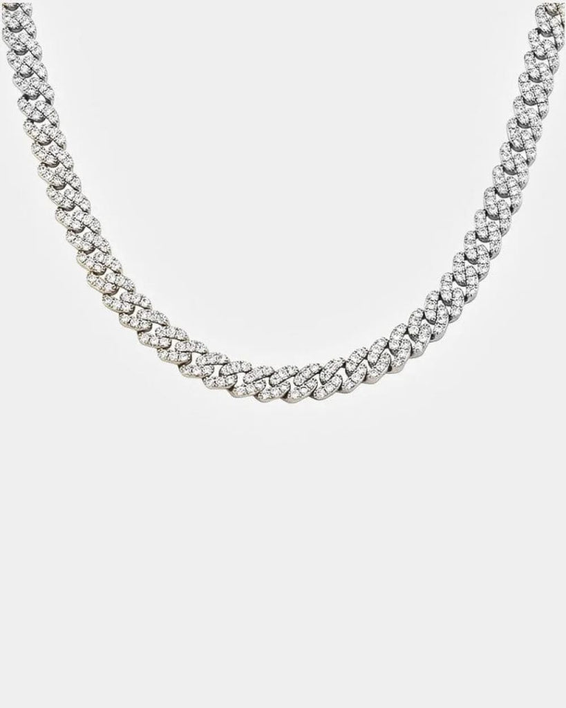 Chain 8 MM Cuban Link Chain - White Gold