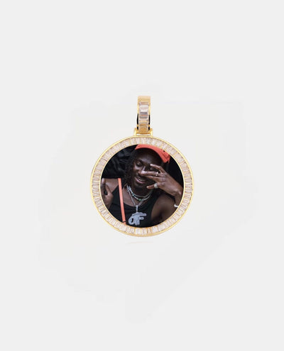 Customized Necklace Baguette 3D Photo Pendant