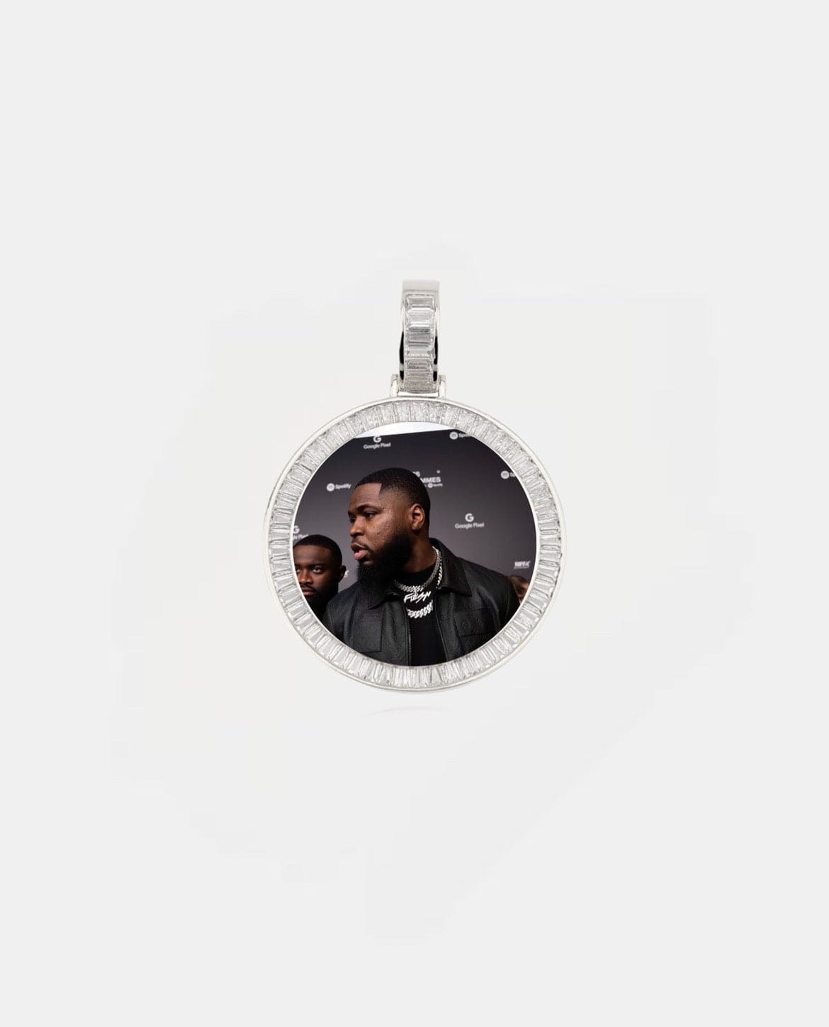 Customized Necklace Baguette 3D Photo Pendant
