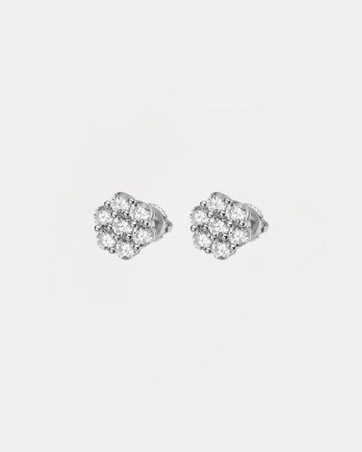 Earrings Cluster Diamond Earrings - White Gold