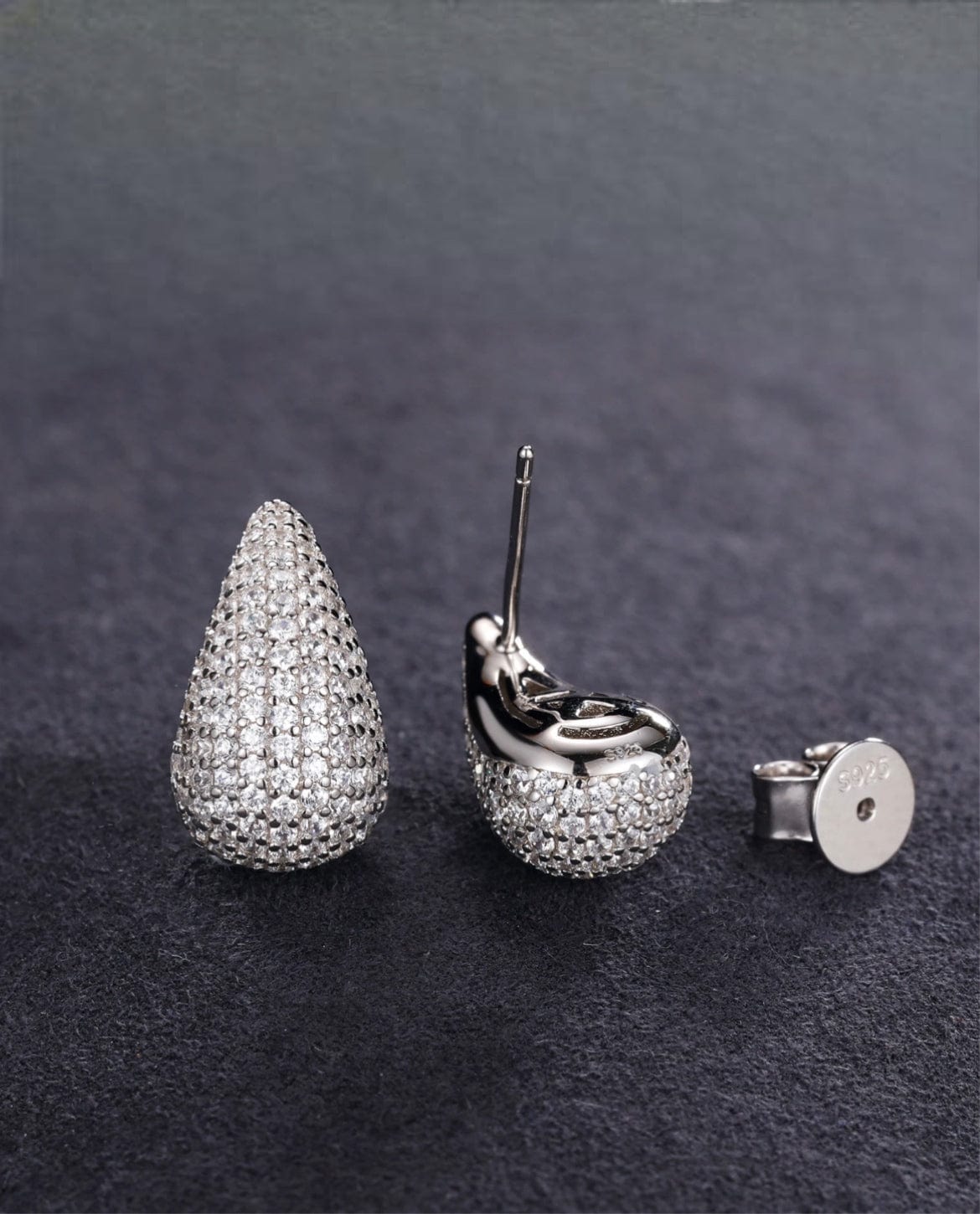 Earrings Moissanite Teardrops Earrings - White Gold