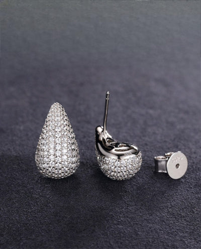 Earrings Moissanite Teardrops Earrings - White Gold