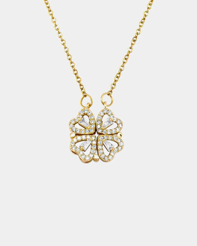 Pendant Clover Heart Necklace - Gold