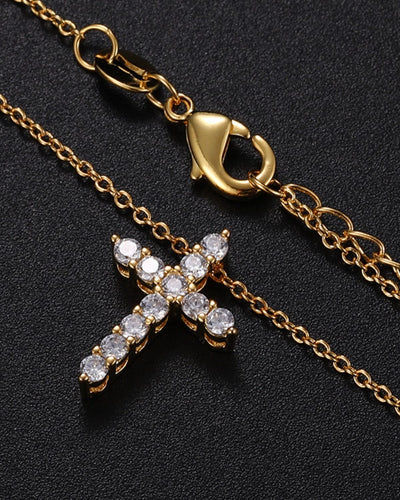 Pendant Fine Cross Necklace - Gold