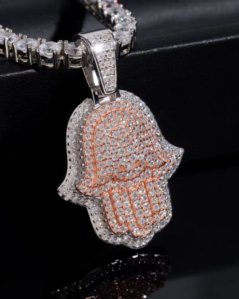 Pendant Moissanite Double Layer Hamsa Pendant