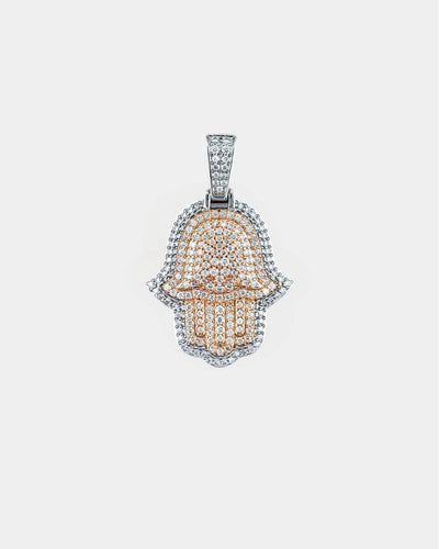 Pendant Moissanite Double Layer Hamsa Pendant