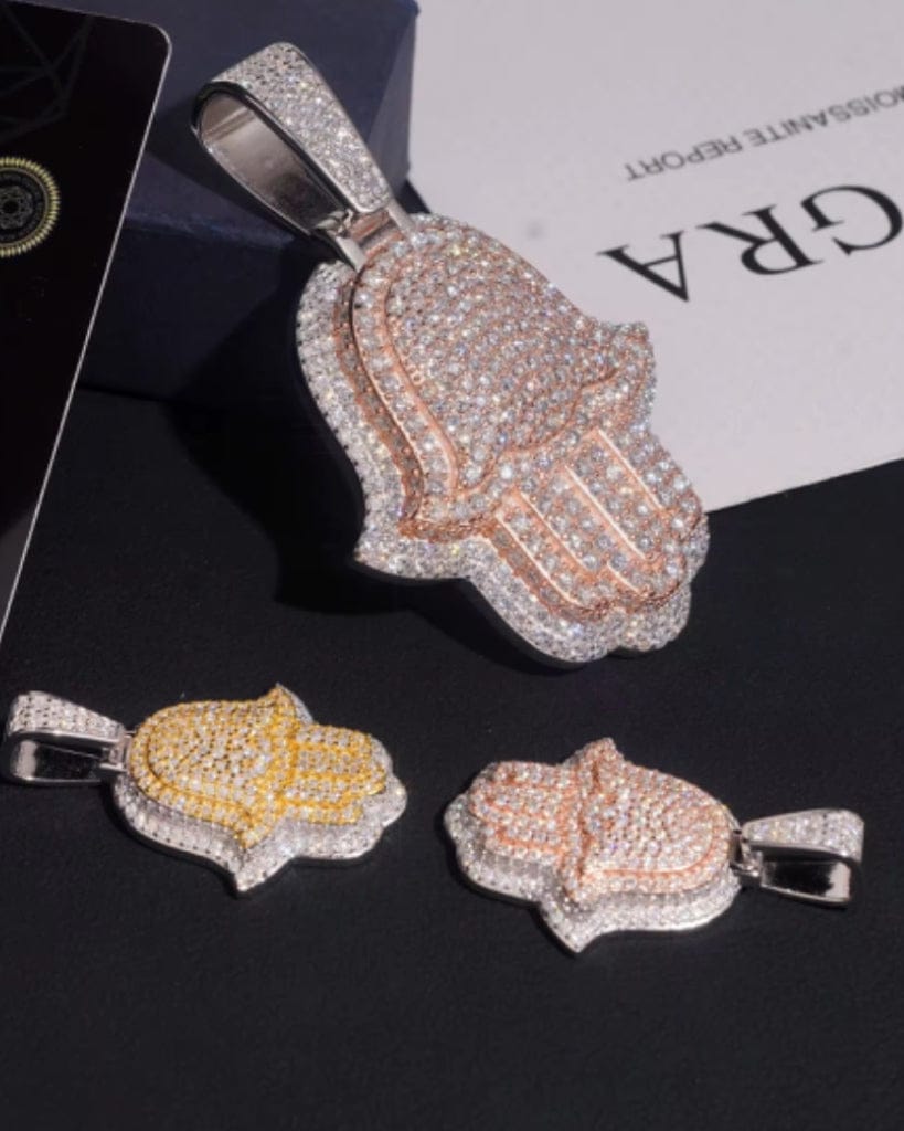 Pendant Moissanite Double Layer Hamsa Pendant