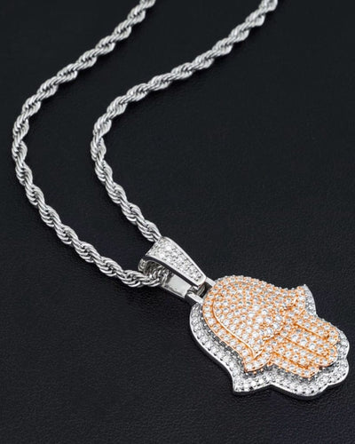 Pendant Moissanite Double Layer Hamsa Pendant