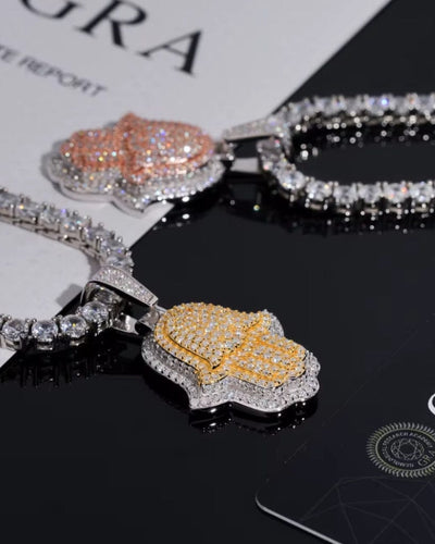Pendant Moissanite Double Layer Hamsa Pendant