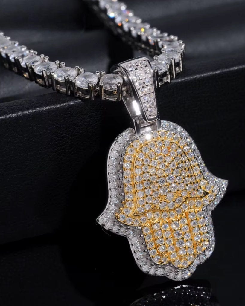 Pendant Moissanite Double Layer Hamsa Pendant