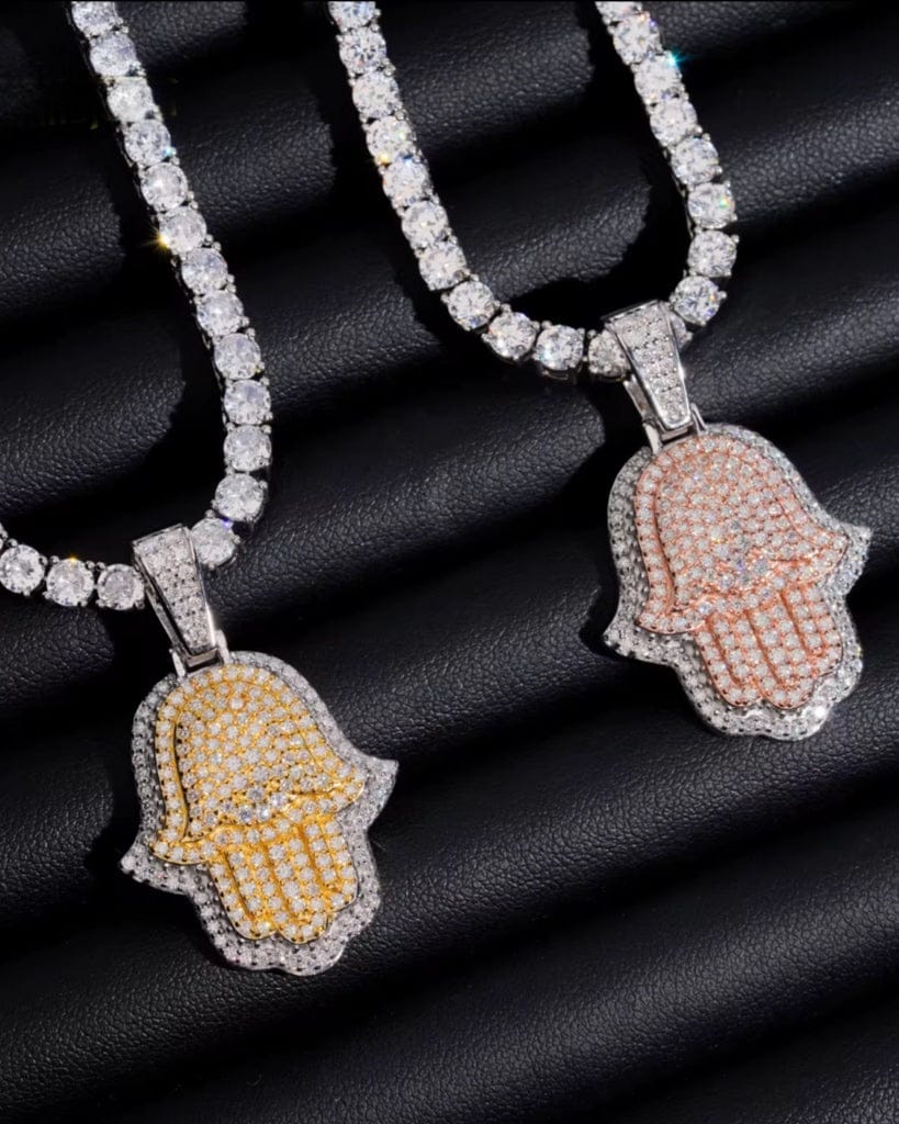 Pendant Moissanite Double Layer Hamsa Pendant