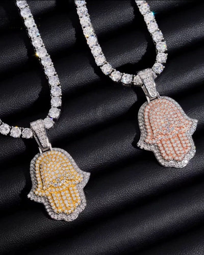 Pendant Moissanite Double Layer Hamsa Pendant