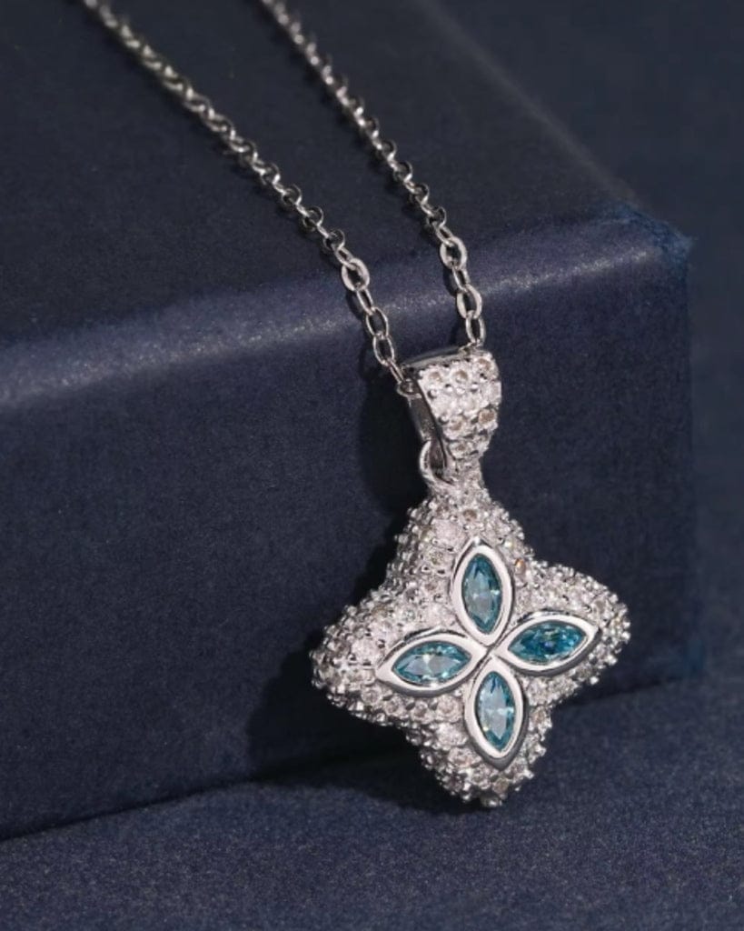 Pendant Moissanite Super Clover Pendant - White Gold