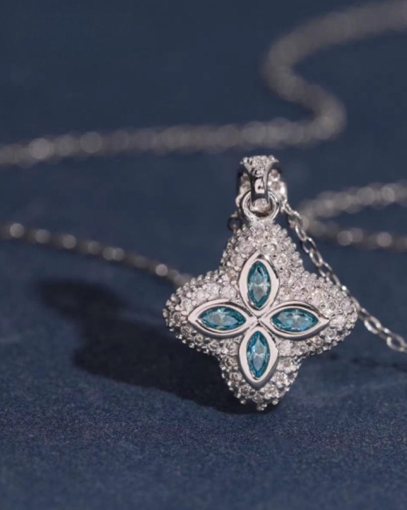 Pendant Moissanite Super Clover Pendant - White Gold