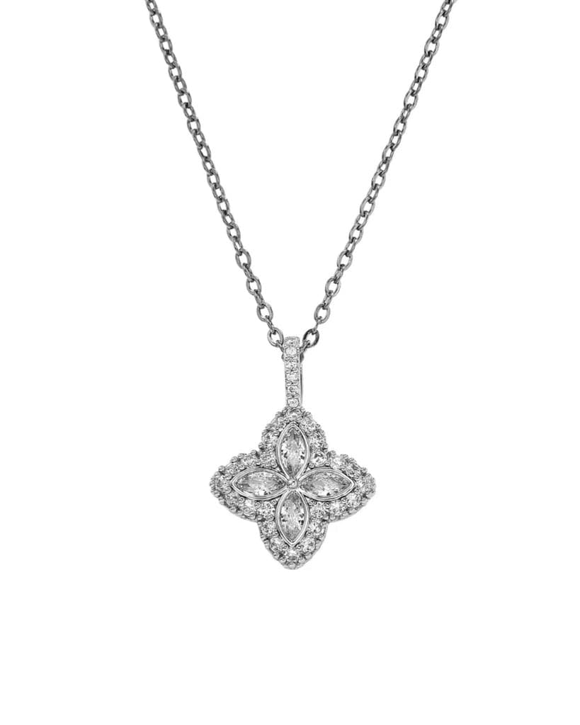 Pendant Moissanite Super Clover Pendant - White Gold