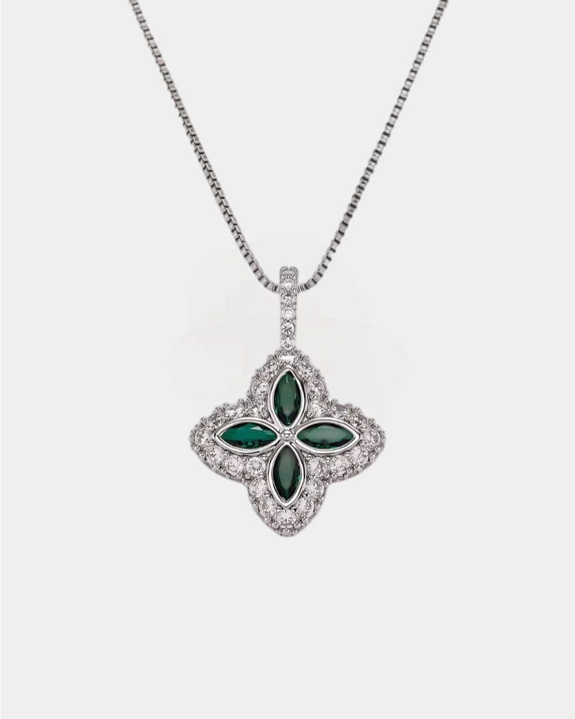 Pendant Moissanite Super Clover Pendant - White Gold