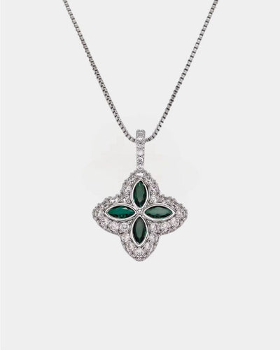 Pendant Moissanite Super Clover Pendant - White Gold
