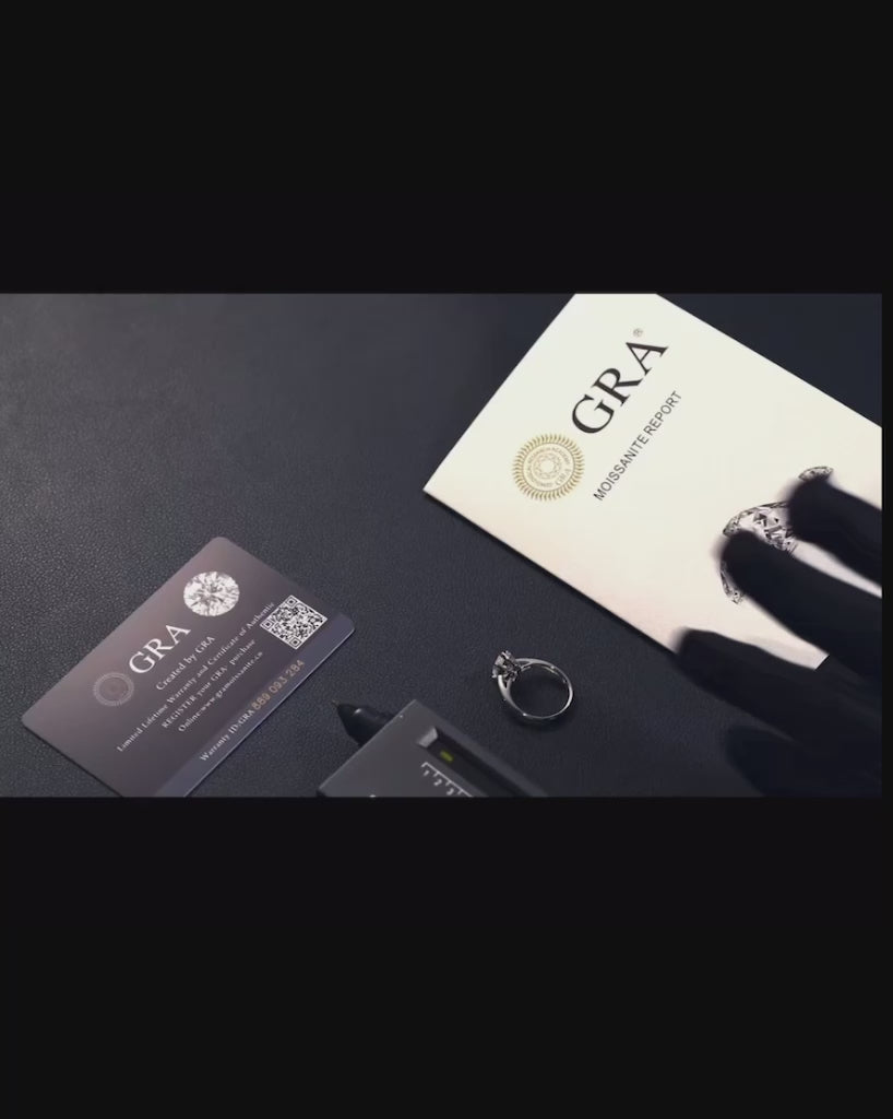 Moissanite Pear Cut Ring - White Gold