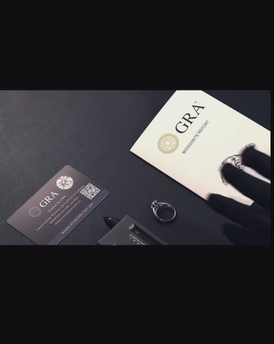 Moissanite Pear Cut Ring - White Gold