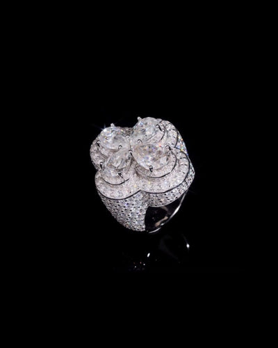 Ring Moissanite Diamond Blossom Ring - White Gold