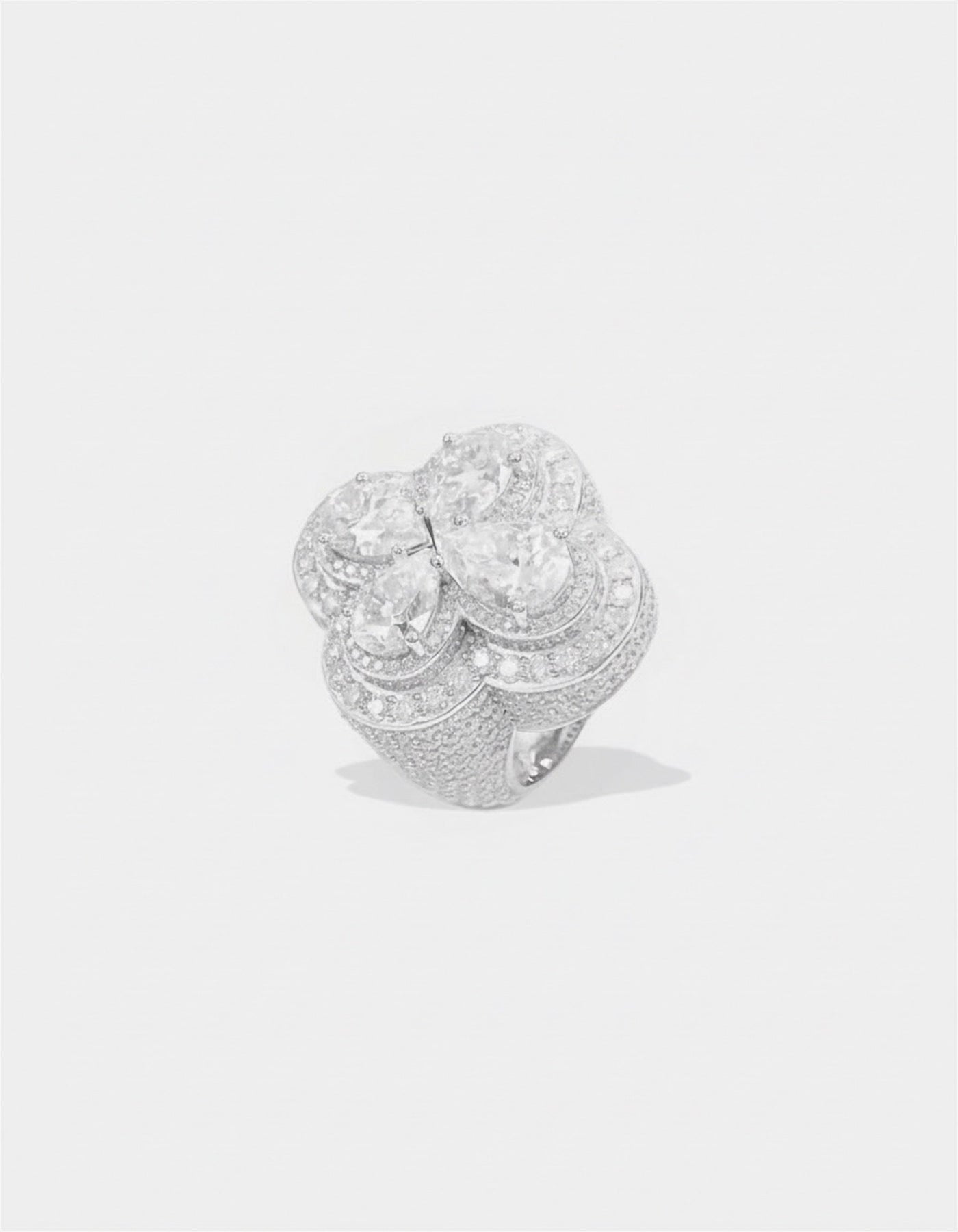 Ring Moissanite Diamond Blossom Ring - White Gold