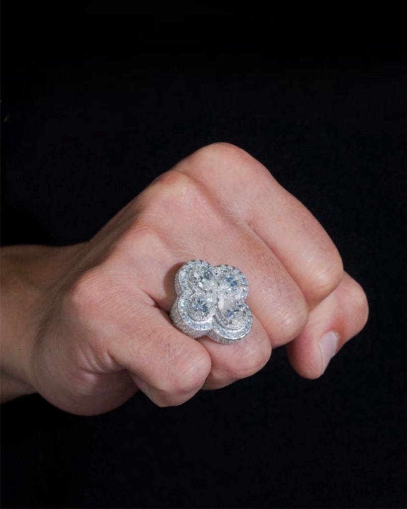 Ring Moissanite Diamond Blossom Ring - White Gold