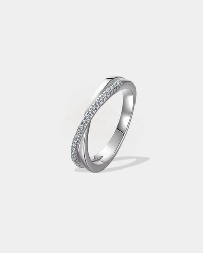 Ring Moissanite Infinity Crossover Ring - White Gold
