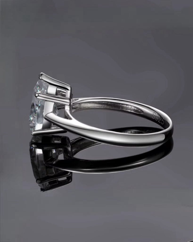 Ring Moissanite Pear Cut Ring - White Gold