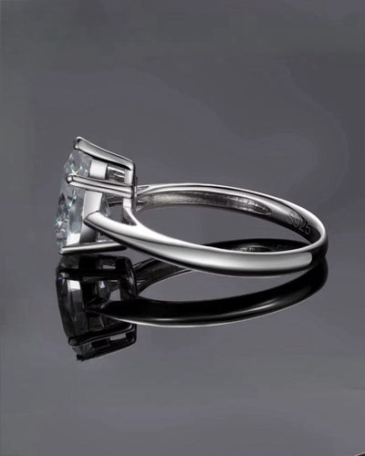 Ring Moissanite Pear Cut Ring - White Gold