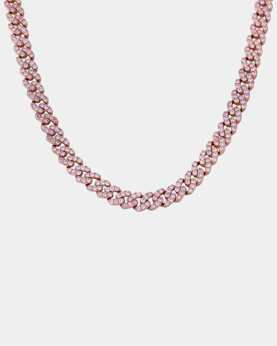 12 MM Cuban Link Choker - Pink
