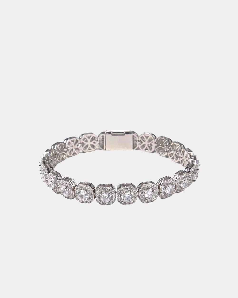 Bracelet 10 MM Square Tennis Bracelet - White Gold
