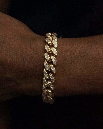 Bracelet 12 MM Cuban Link Bracelet - Gold