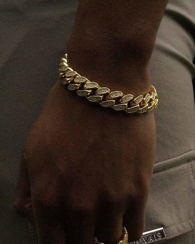 Bracelet 12 MM Cuban Link Bracelet - Gold