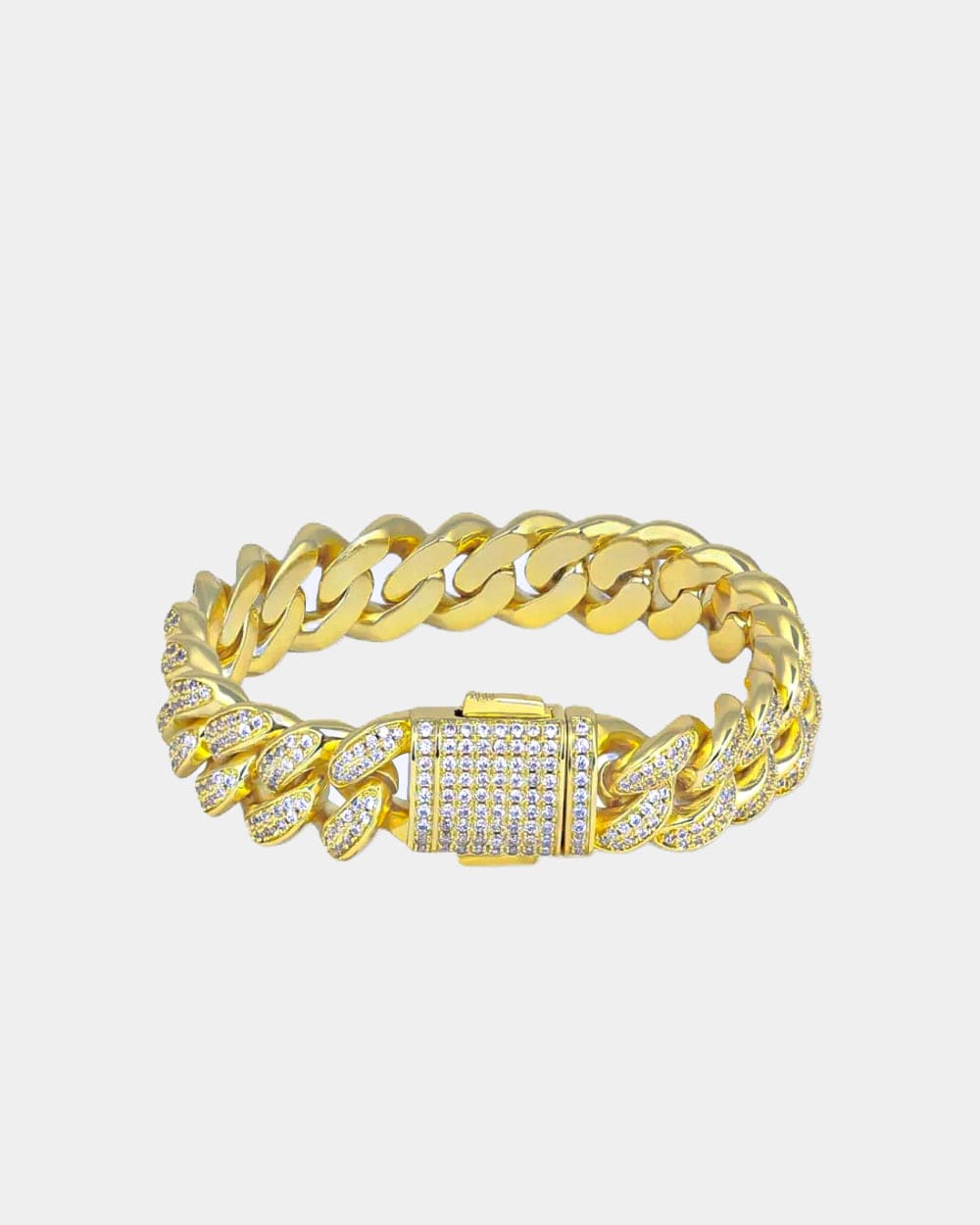 Bracelet 12 MM Cuban Link Bracelet - Gold