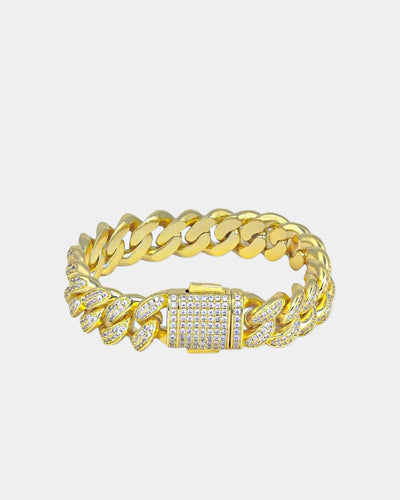 Bracelet 12 MM Cuban Link Bracelet - Gold